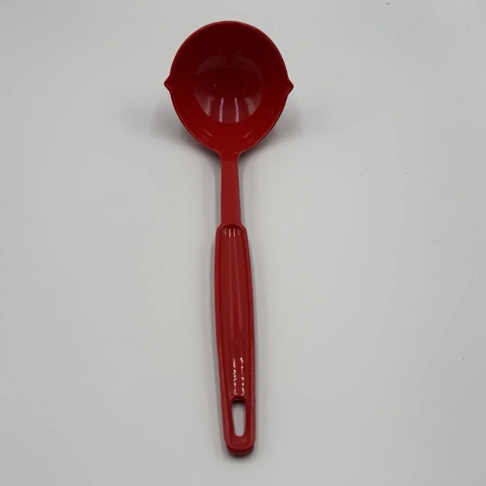 Vintage EKCO Red Plastic Soup Ladle USA Made Mid Century Kitchen Utensil